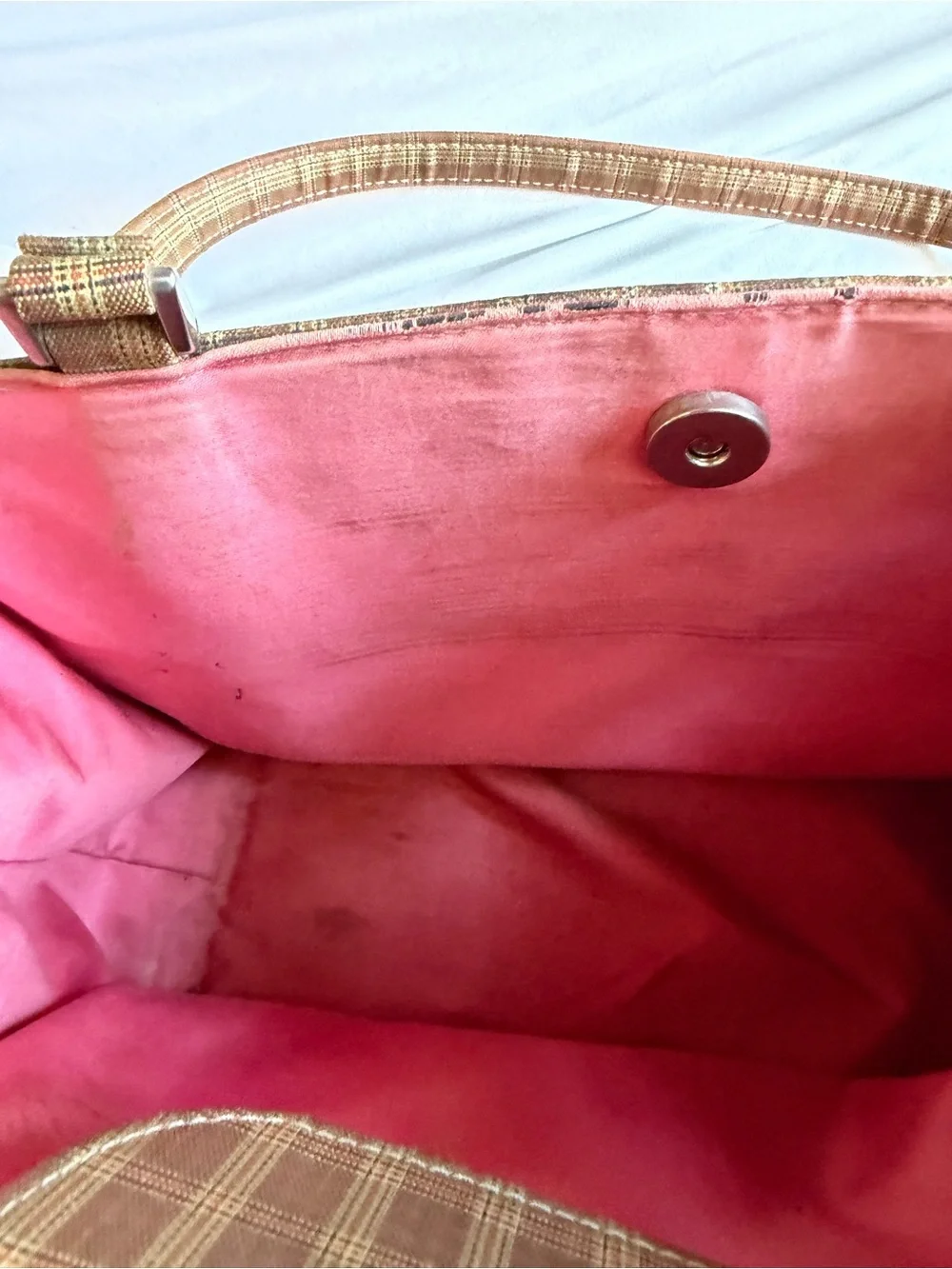 Kate spade vintage 1998 brown plaid sam rare preppy academia shoulder purse bag